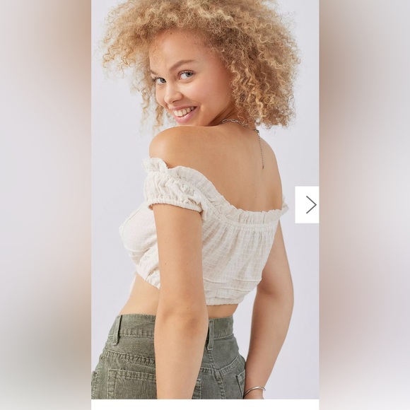 Urban Outfitters Natasha Crop Top Ivory. Size Small NWOT - Picture 5 of 17